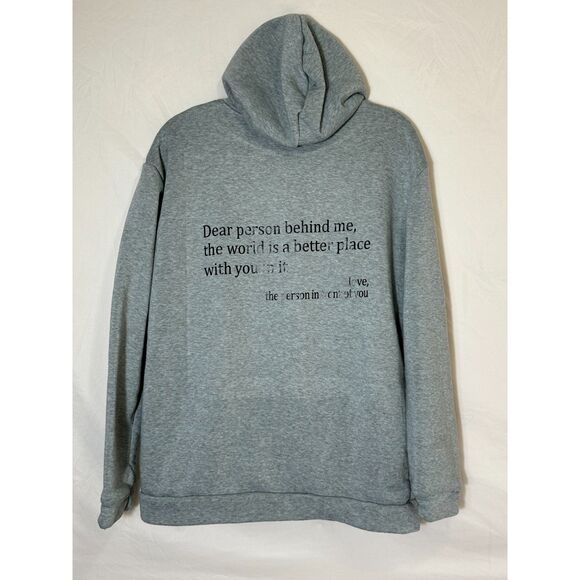 Dear Person Behind Me World Is A Better Place You Are Enough Pullover Hoodie Lrg - Picture 2 of 2